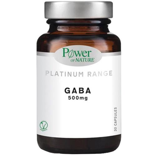 Power of Nature Platinum Range GABA Συμπλήρωμα διατροφής με GABA για την Καταπολέμηση της Αϋπνίας & του Στρες 500mg 30veg.caps
